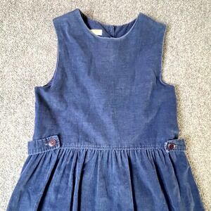 Brooks Brothers Vintage Navy Blue Corduroy Dress Button Back Made in USA 6